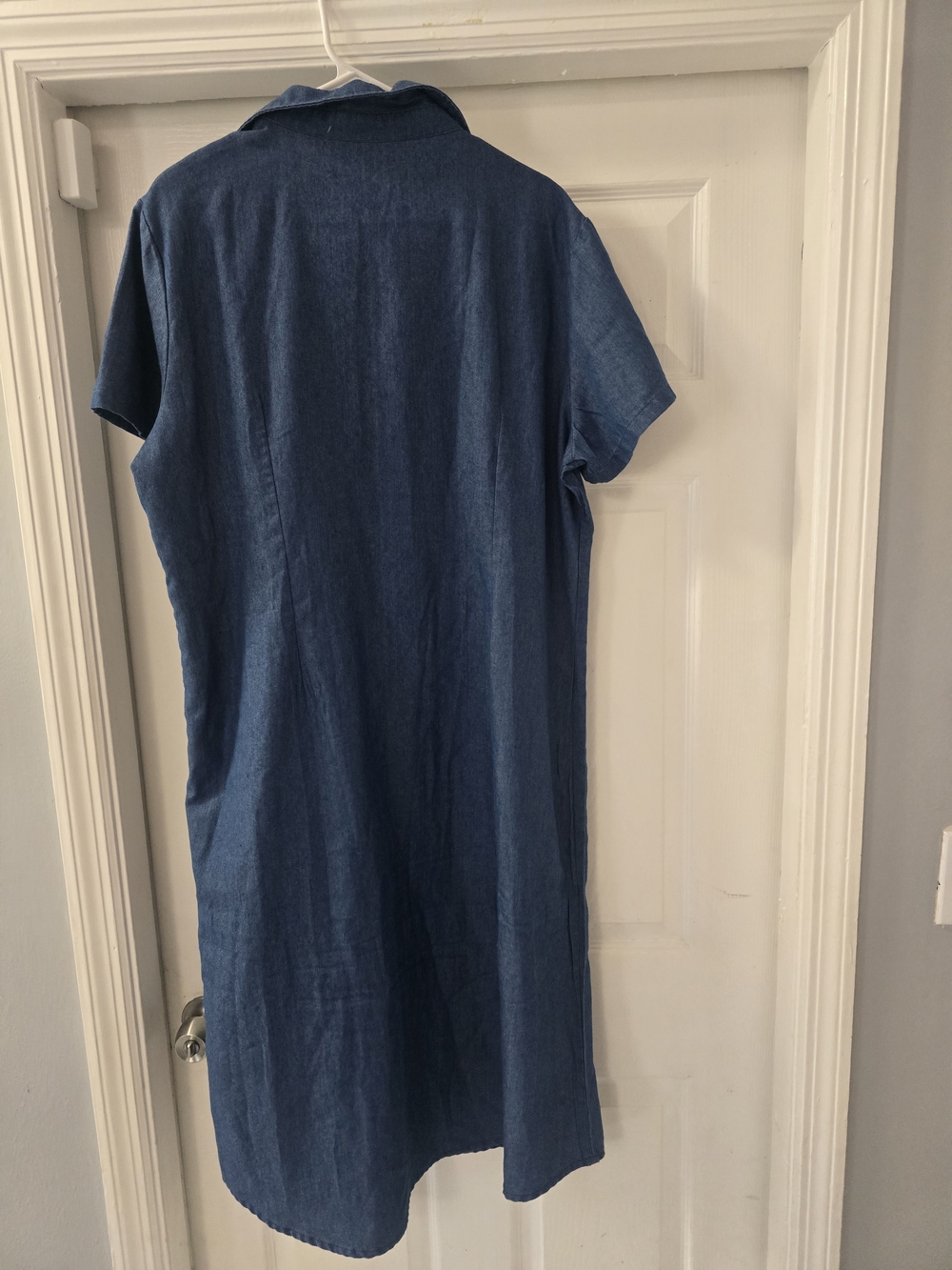 Denim Button-Front Shirt Dress - Blue - Picture 3 of 3
